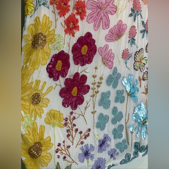 Free People Jewel Embellished Beaded Colorful T Shirt Mini Dress M - Picture 11 of 13